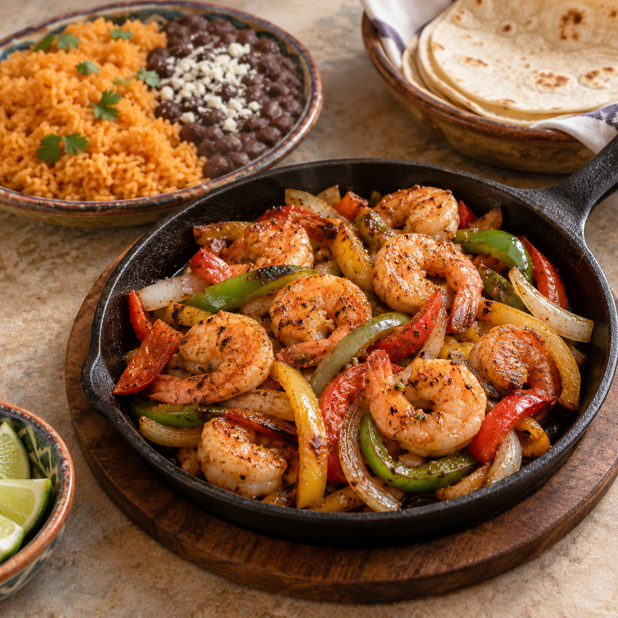Fajitas de Camarón Combo